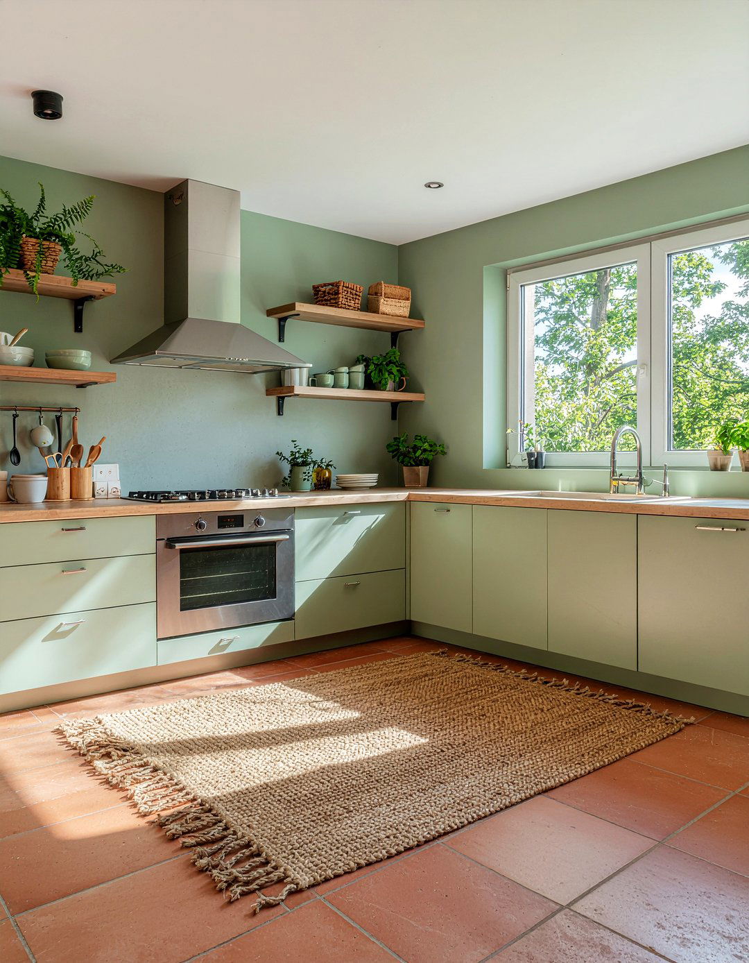 Earthy Green Kitchen - 30 green kitchen ideas