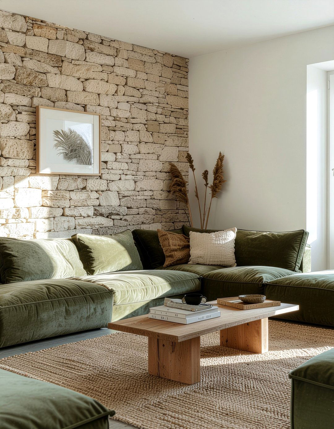 Earthy Olive Green Living Room - 30 olive green living room ideas