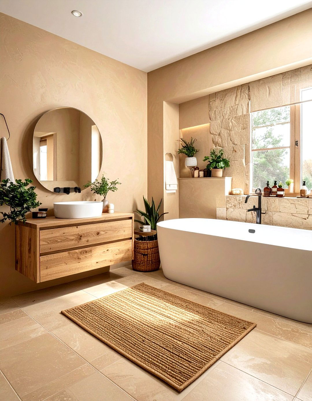 Earthy Tan Bathroom - 30 warm tan bathroom ideas
