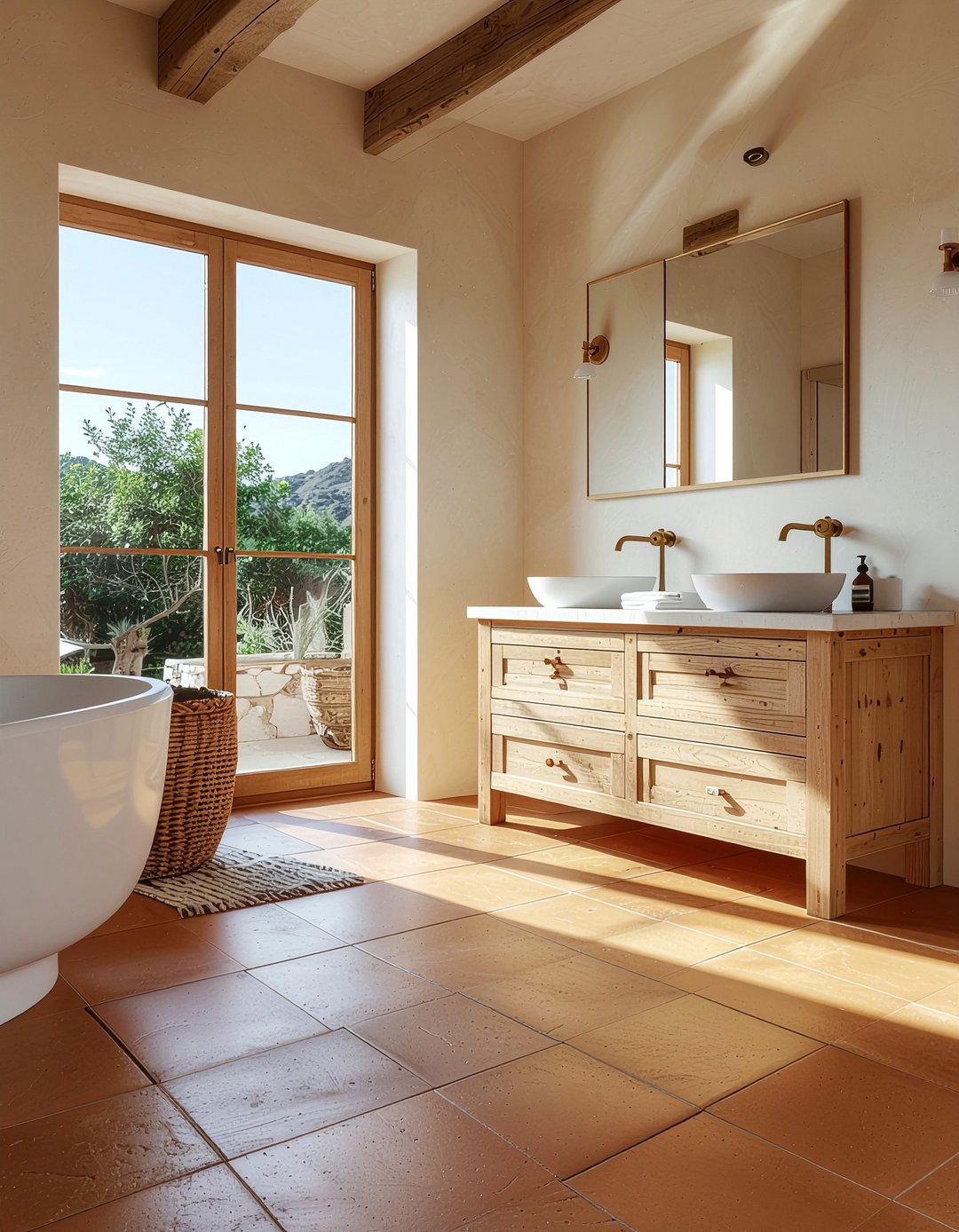 Earthy Terracotta Bathroom - 30 cozy bathroom settings