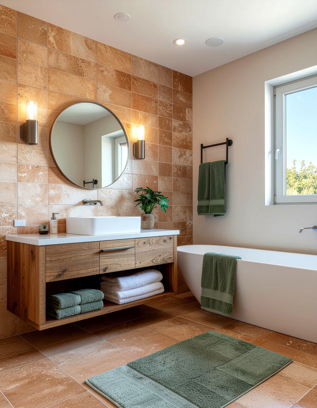 Earthy Tone Bathroom - 30 bathroom goals ideas