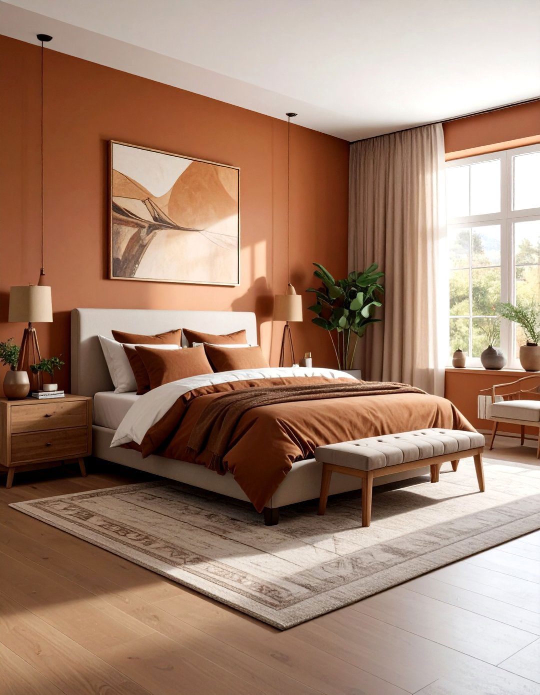 Earthy Tone Bedroom - 30 starter home decor ideas