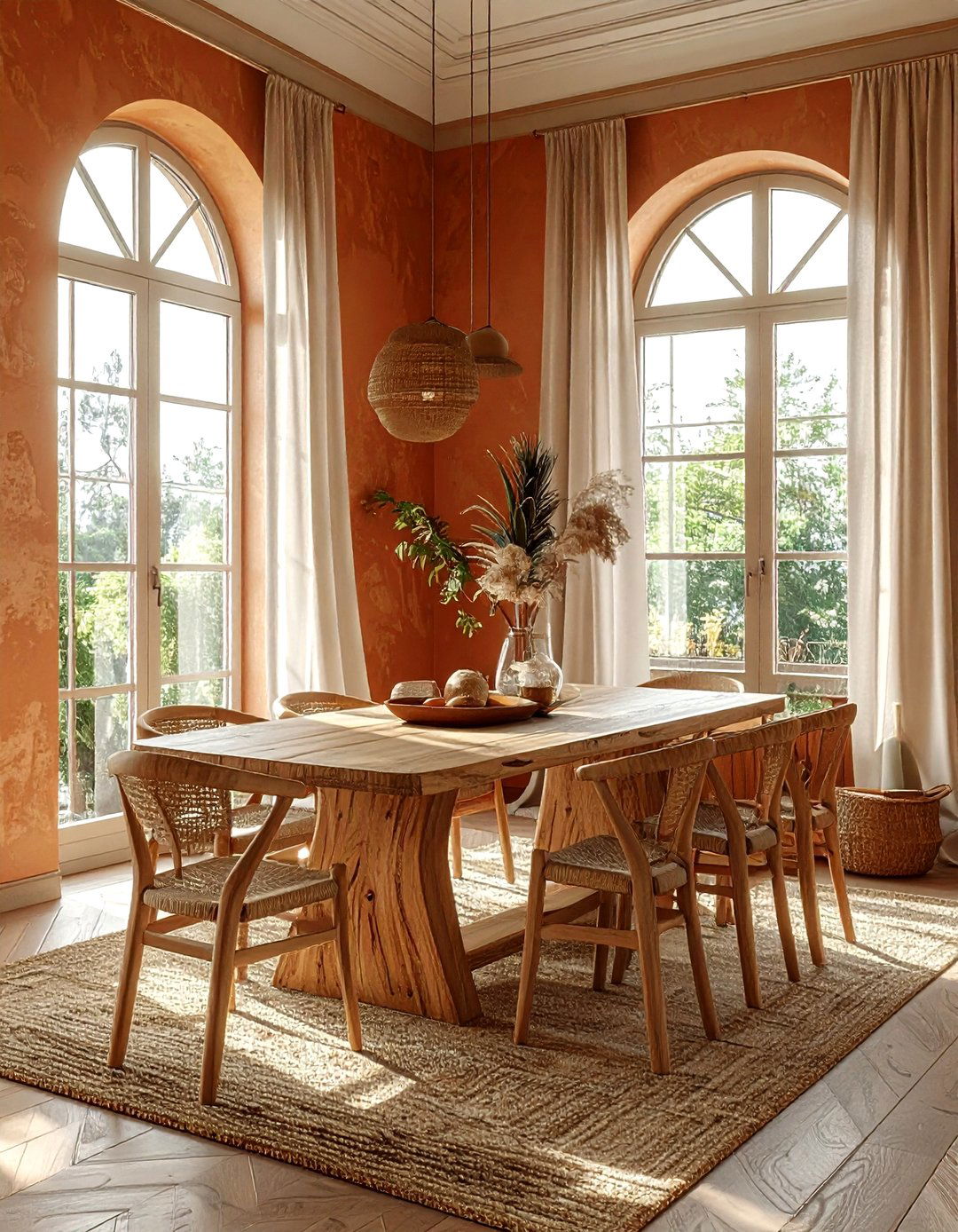 Earthy Tone Dining Room - 30 airy dining room ideas