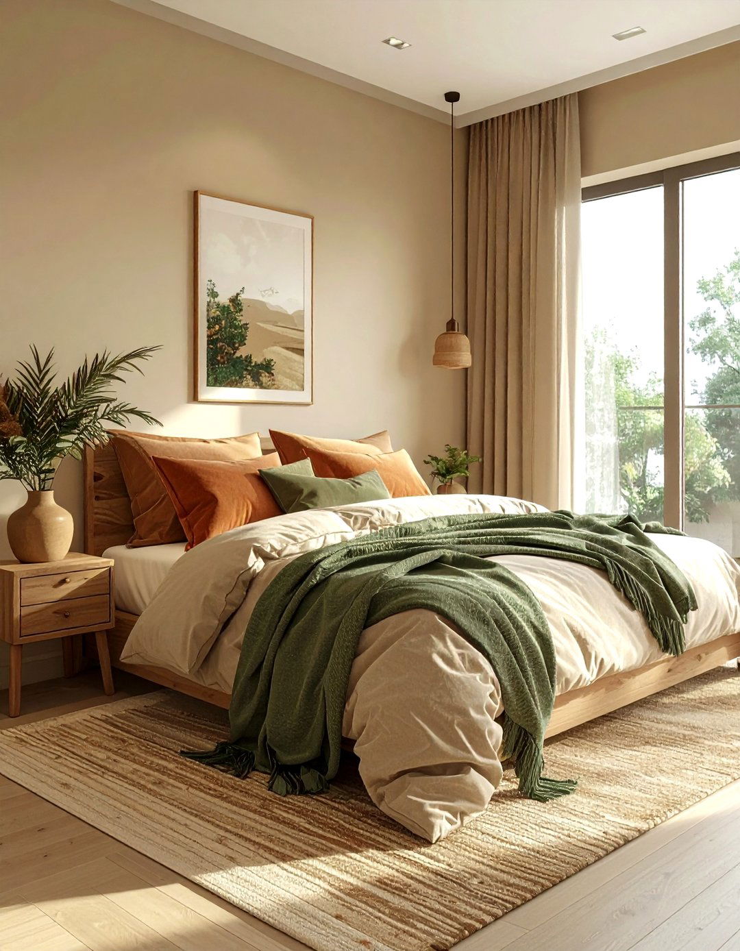 Earthy Toned Bedroom - 30 scandinavian beige bedroom ideas