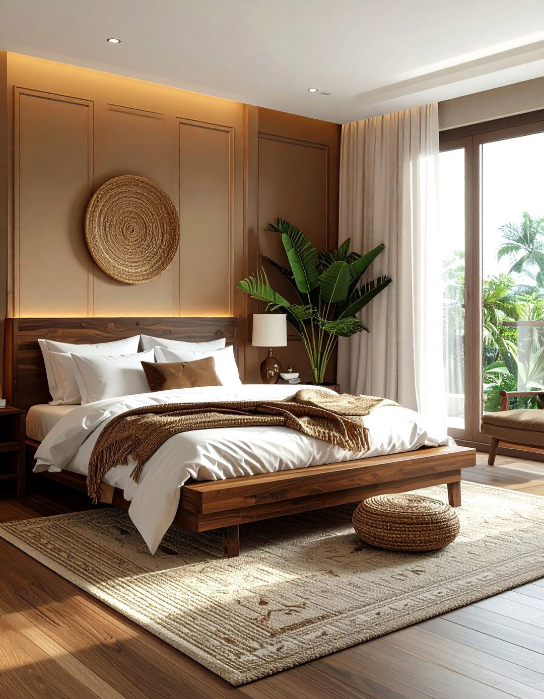 Earthy brown and white bedroom - 30 brown and white bedroom ideas