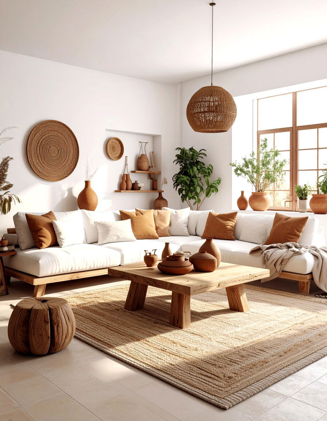 Earthy brown and white living room - 30 brown and white living room ideas