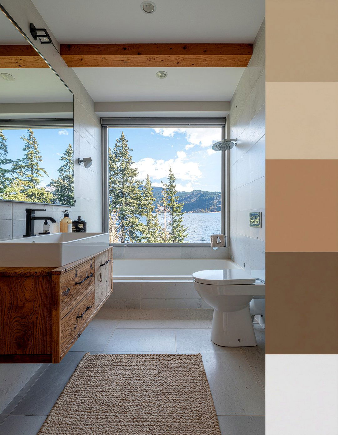 Earthy color scheme - 30 mountain bathroom ideas