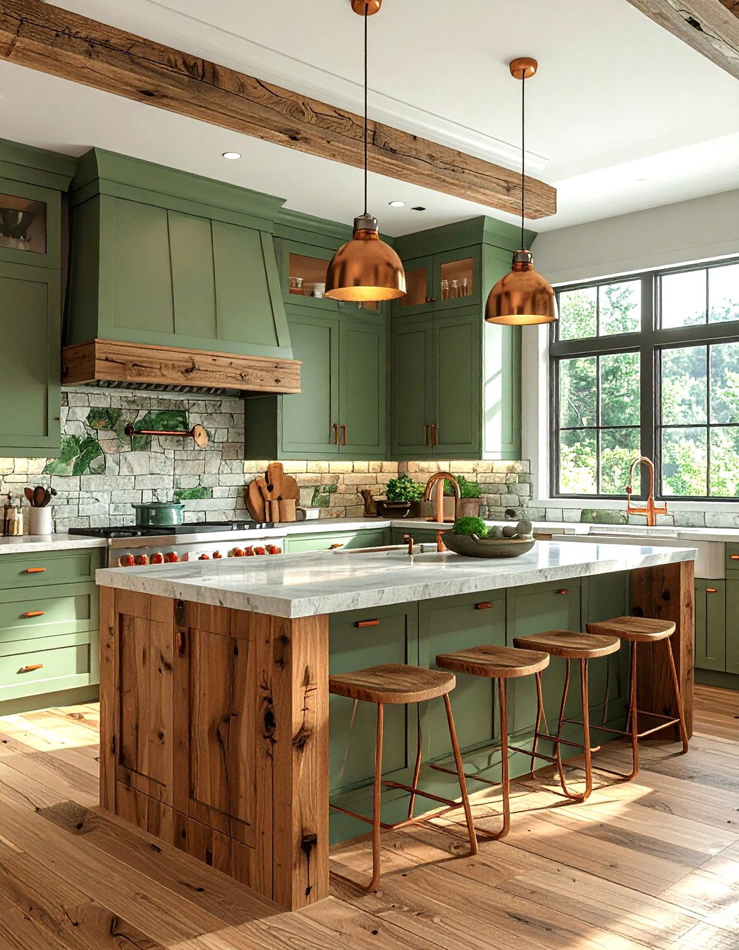 Earthy green lodge - 30 lodge kitchen ideas