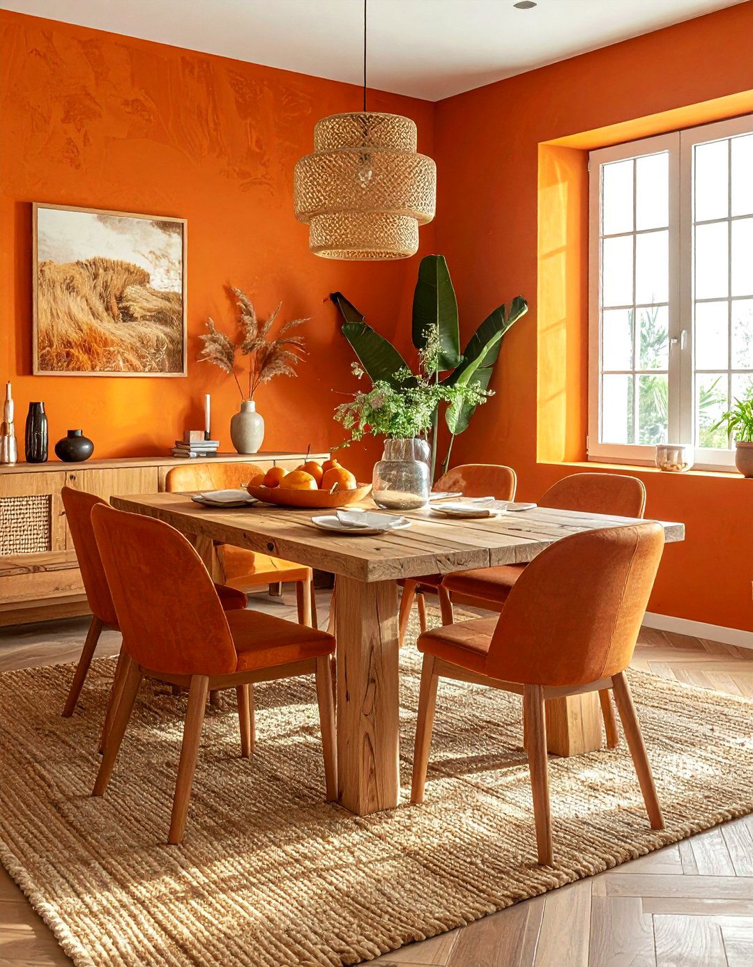Earthy orange dining room - 30 orange dining room decor ideas