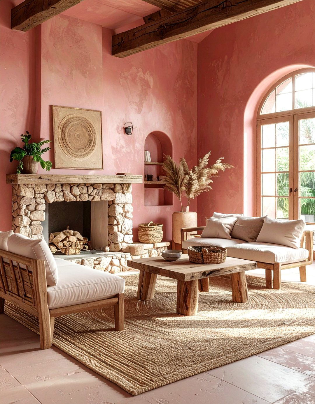 Earthy pink living room - 30 pink living room ideas