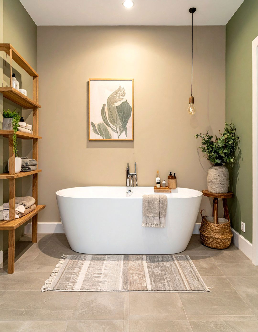 Earthy tone bathroom paint - 30 boho bathroom ideas