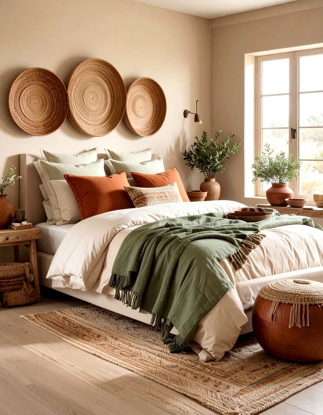 Earthy tone farmhouse bedroom - 30 farmhouse beige bedroom ideas