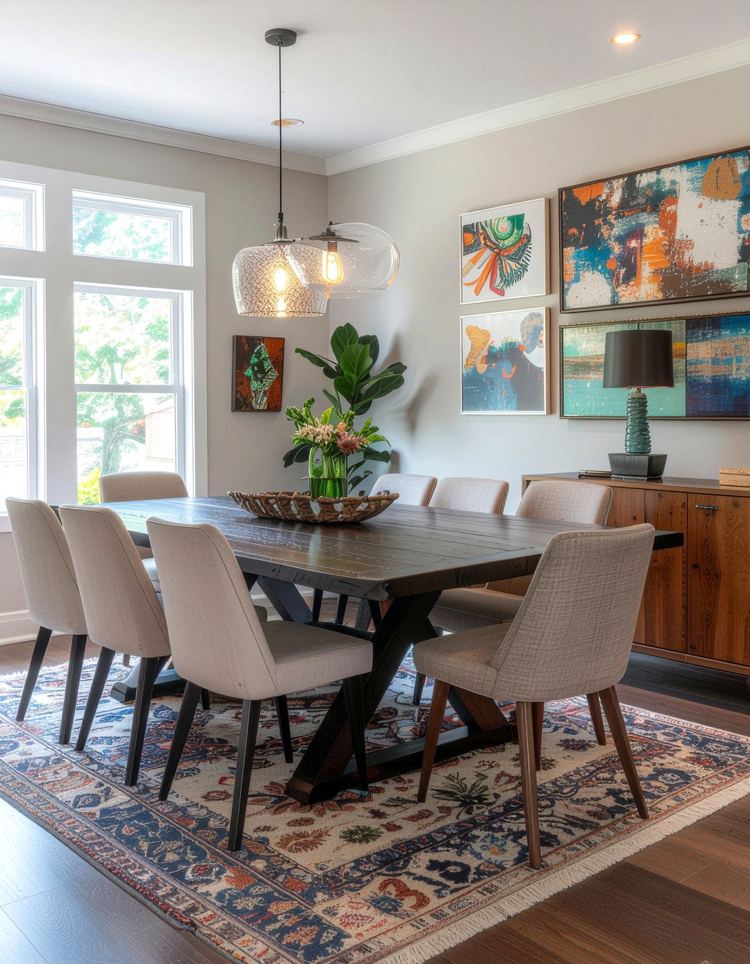 Eclectic Dark Wood Dining Room - 30 espresso dining room ideas