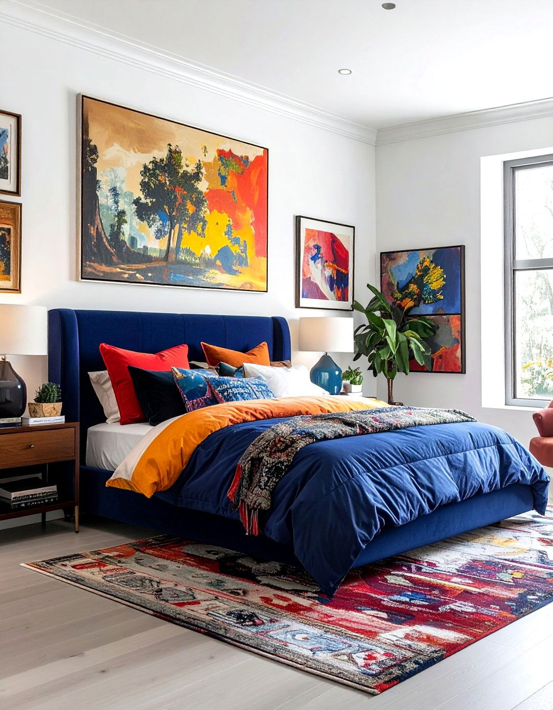 Eclectic Gallery Wall Bedroom - 30 maximalist bedroom ideas