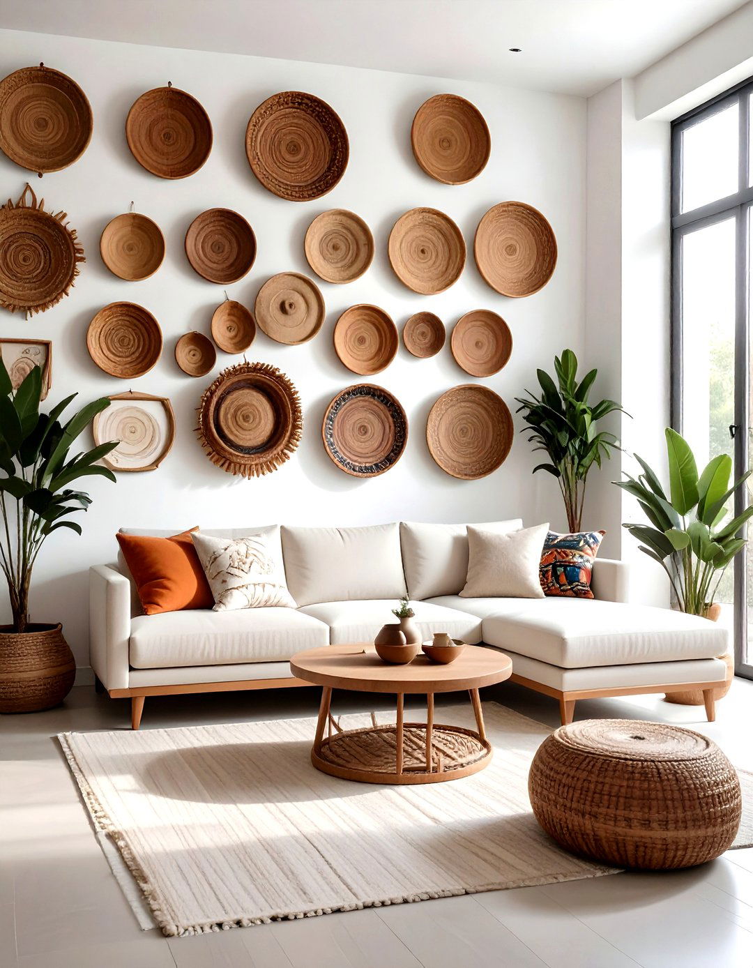 Eclectic Mix Wall Baskets - 30 basket wall decor ideas