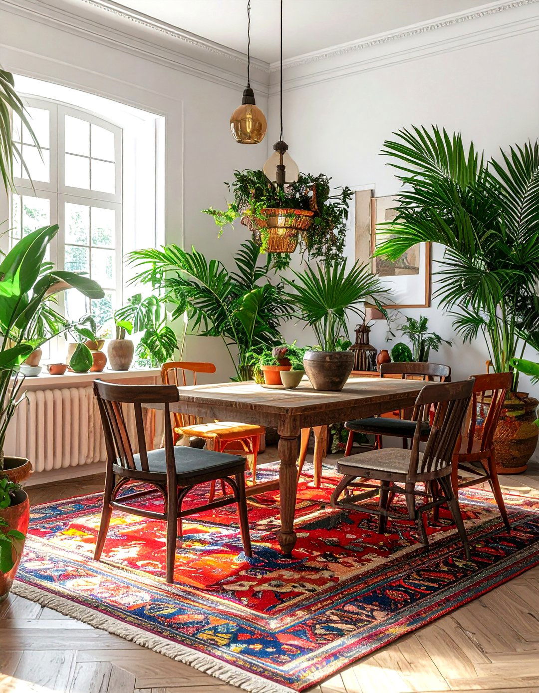 Eclectic Palm Mix Room - 30 dining room palm ideas