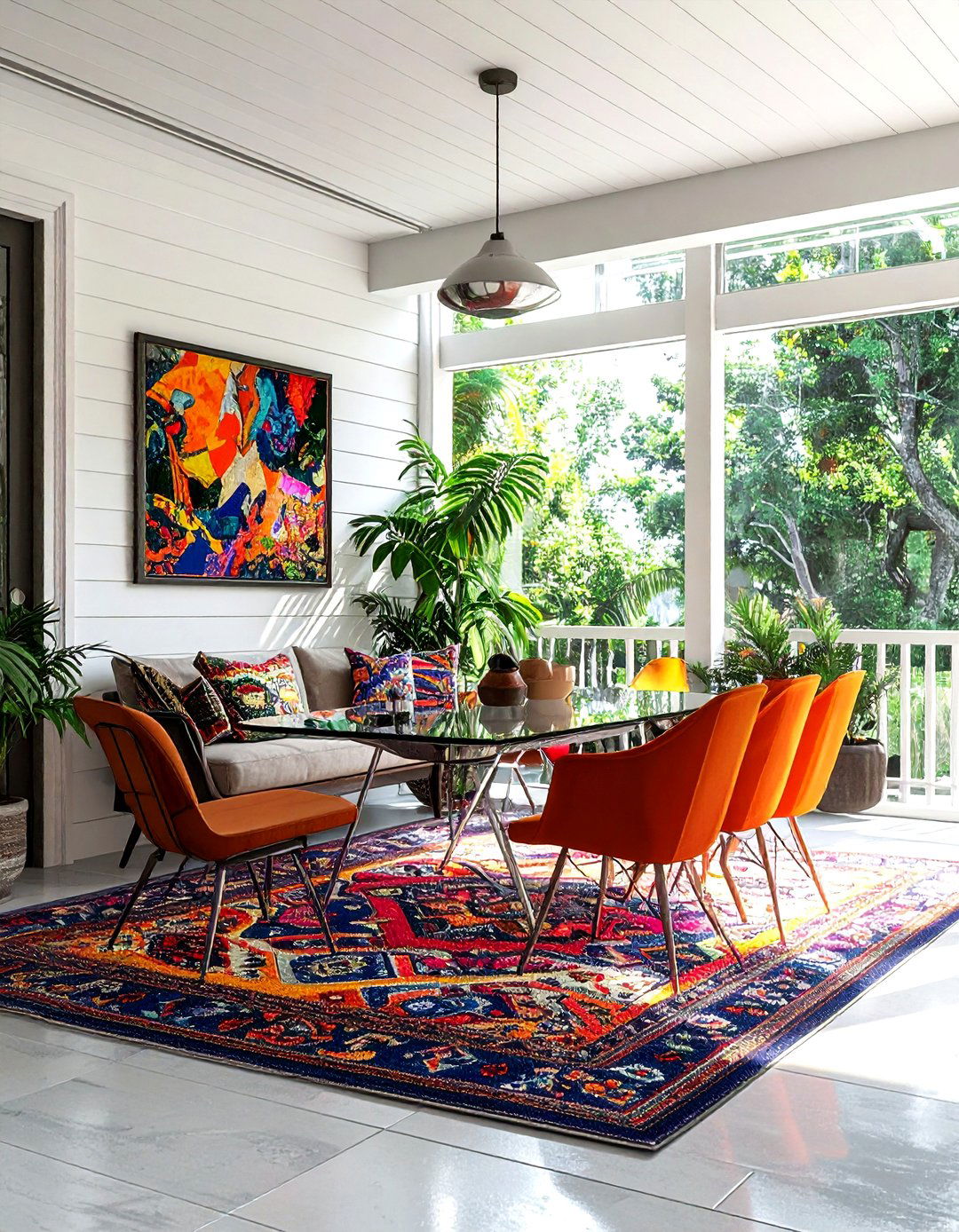 Eclectic Screened Porch - 30 screened porch dining ideas