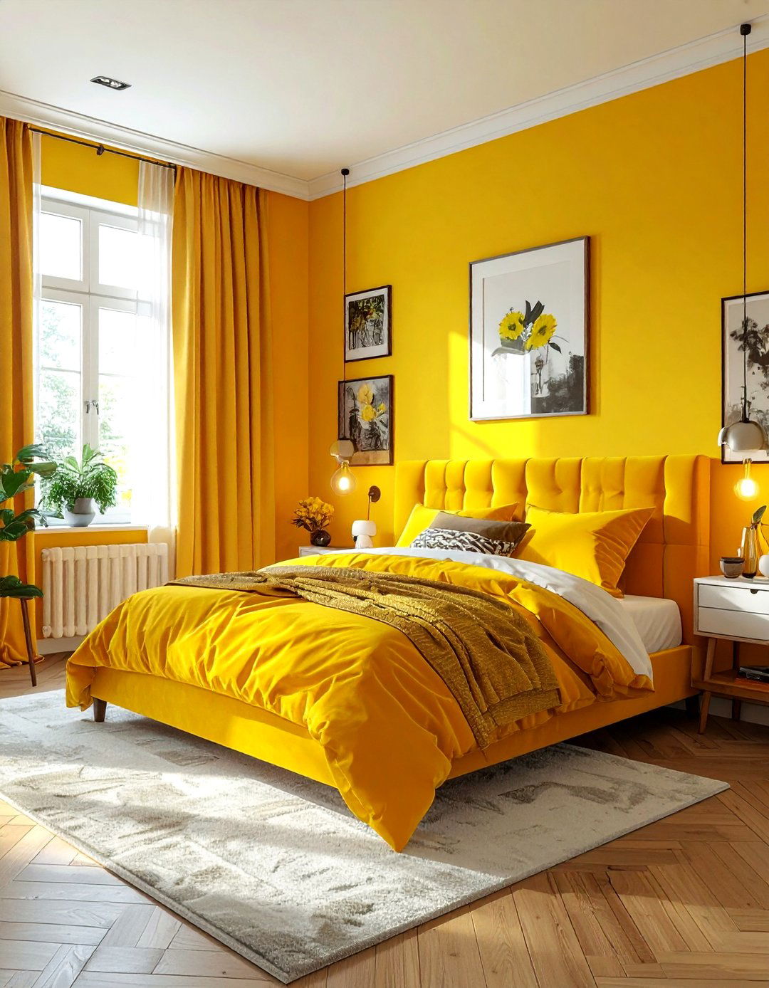Eclectic Yellow Bedroom - 30 bright yellow bedroom ideas