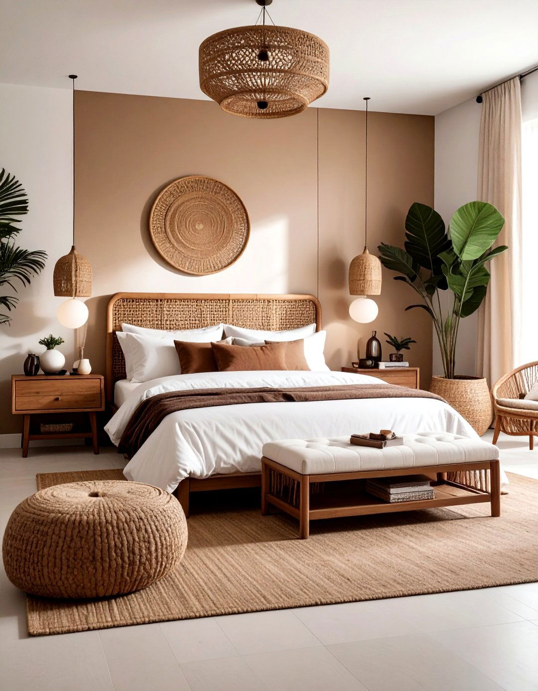 Eclectic brown and white bedroom - 30 brown and white bedroom ideas