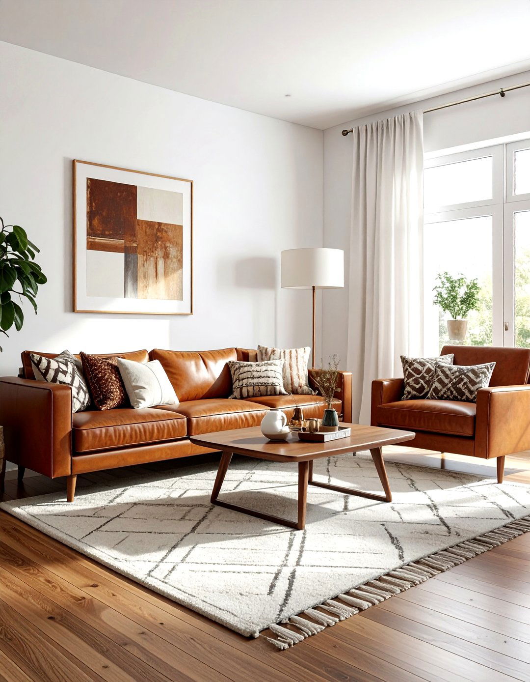 Eclectic brown and white living room - 30 brown and white living room ideas