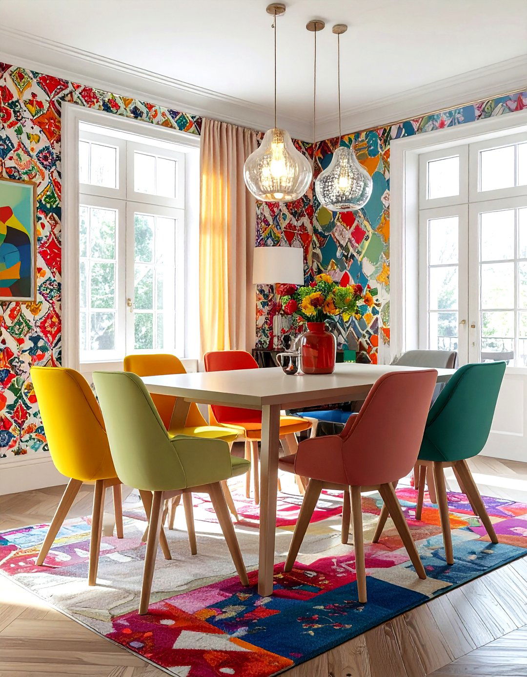 Eclectic colorful dining room - 30 dining room decorating tips