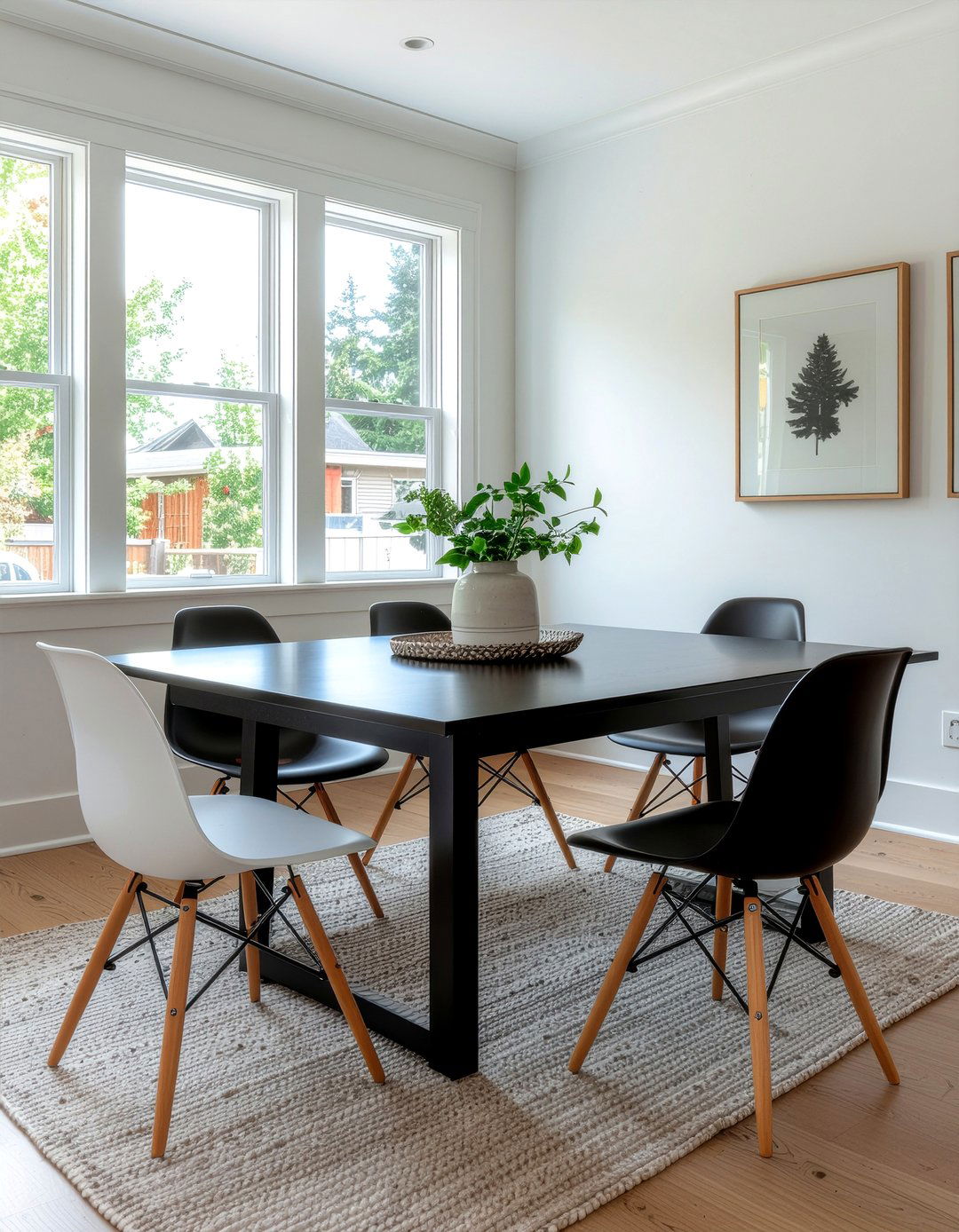 Eclectic dining room with vintage Eames chairs - 30 Eames dining chair ideas