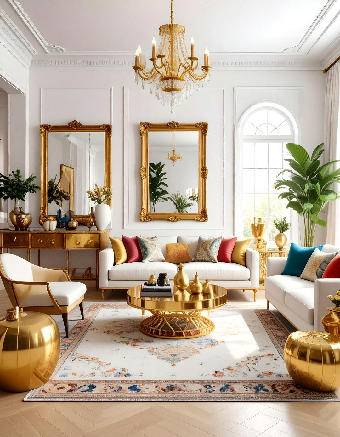 Eclectic gold living room - 30 gold living room decor ideas