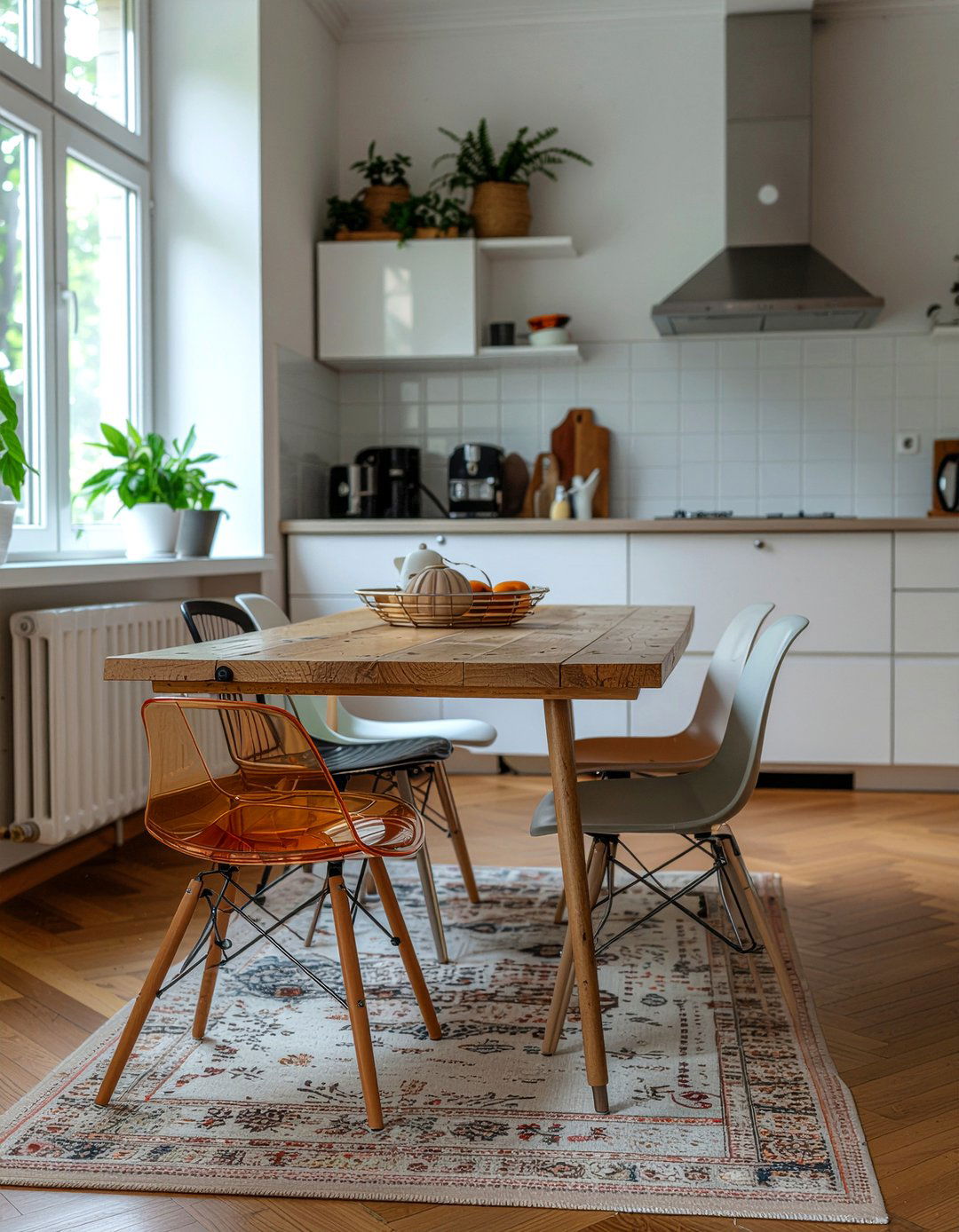 Eclectic mixed dining chairs - 30 dining area ideas