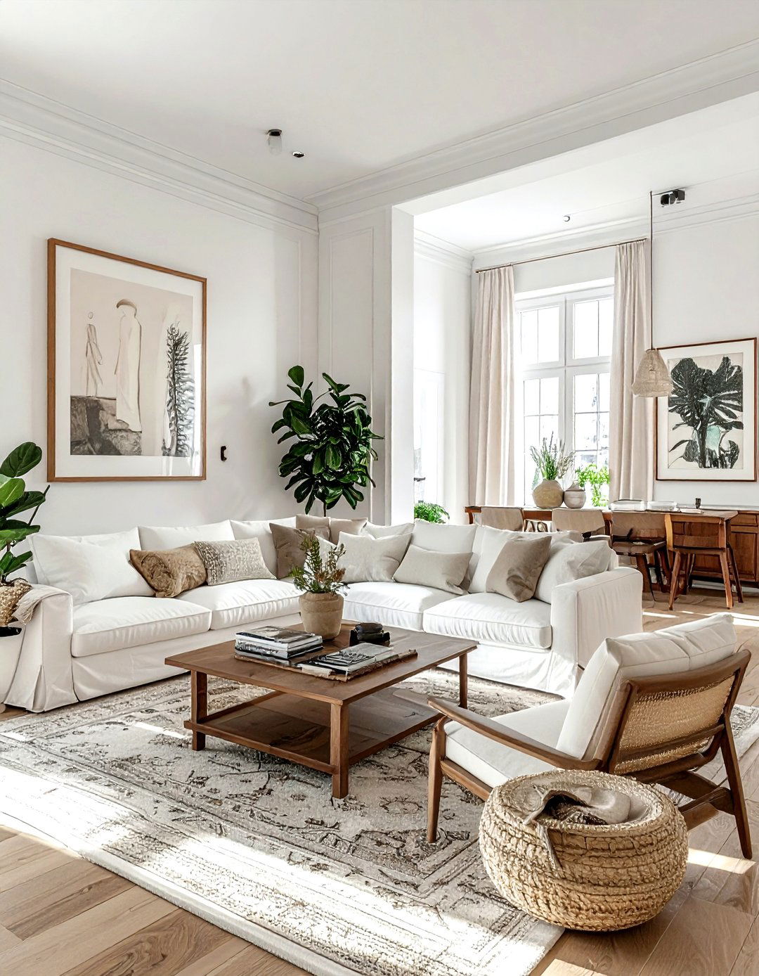 Eclectic white and cream living room - 30 cream and white living room ideas