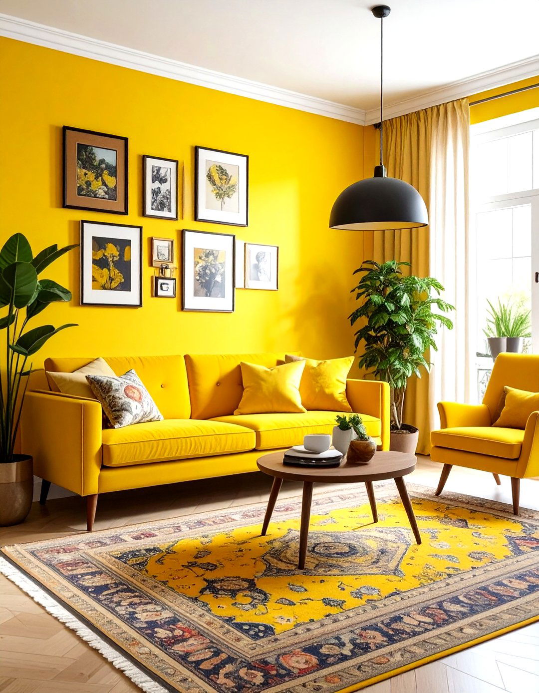 Eclectic yellow living room - 30 yellow living room decor ideas