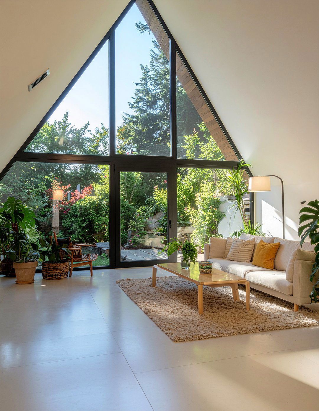 Eco friendly A frame living room - 30 living room A-frame ideas