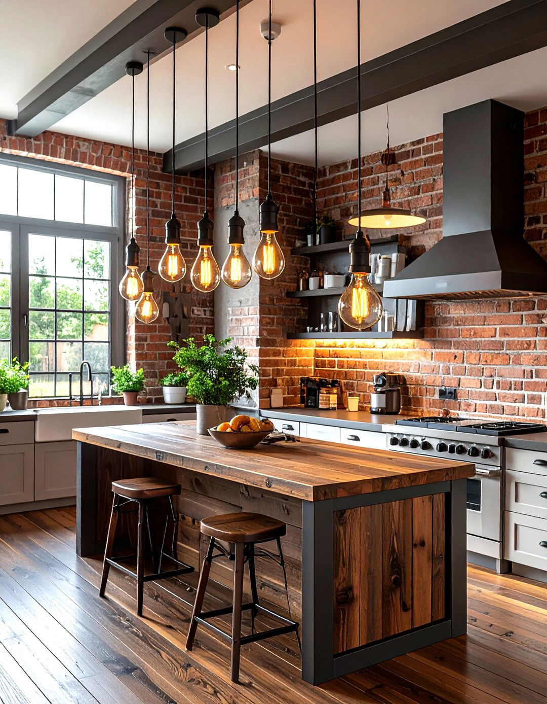 Edison Bulb Island Pendant - 30 industrial pendant kitchen ideas