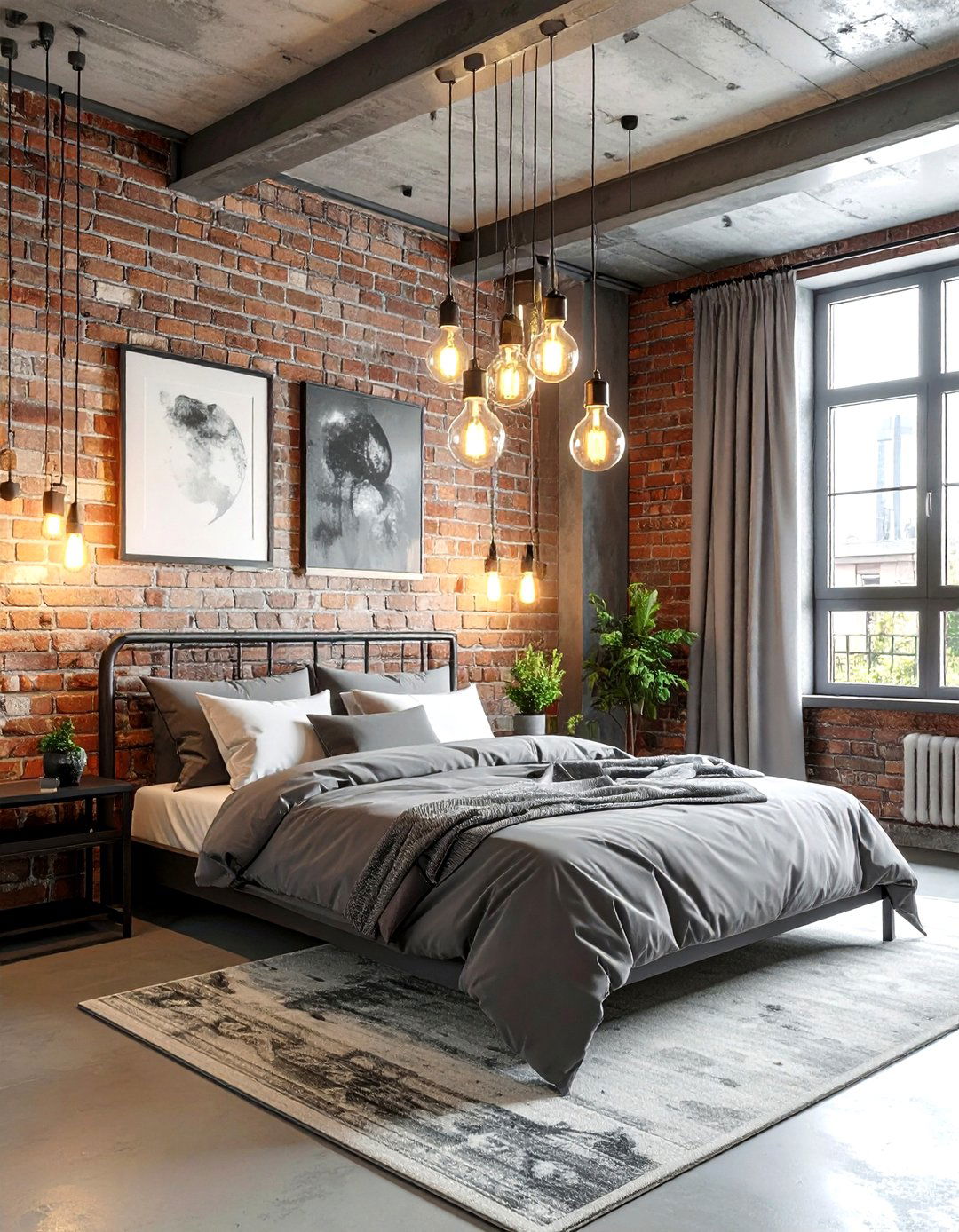 Edison Bulb Lighting - 30 industrial gray bedroom ideas