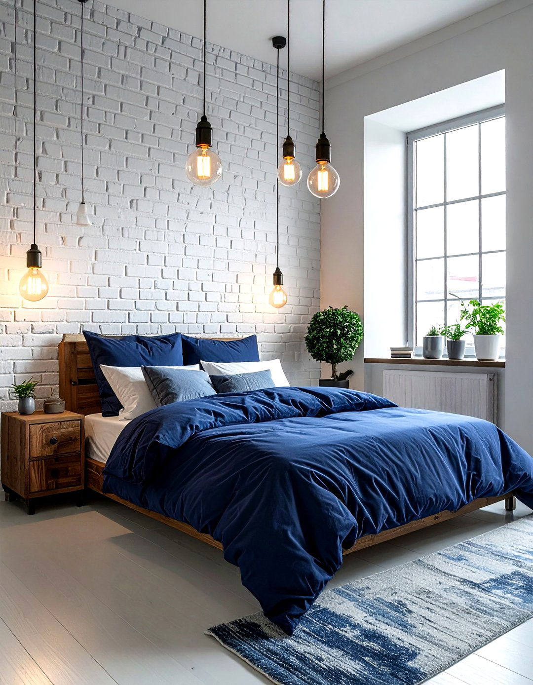 Edison Bulb Lighting Navy Bedroom - 30 industrial navy bedroom ideas