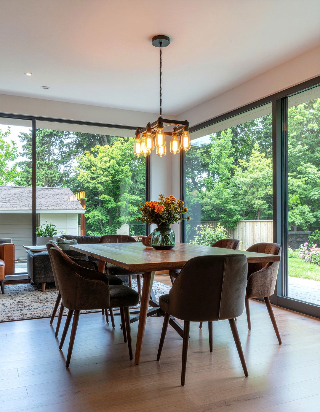 Edison bulb chandelier dining room - 30 rustic chandelier dining room ideas