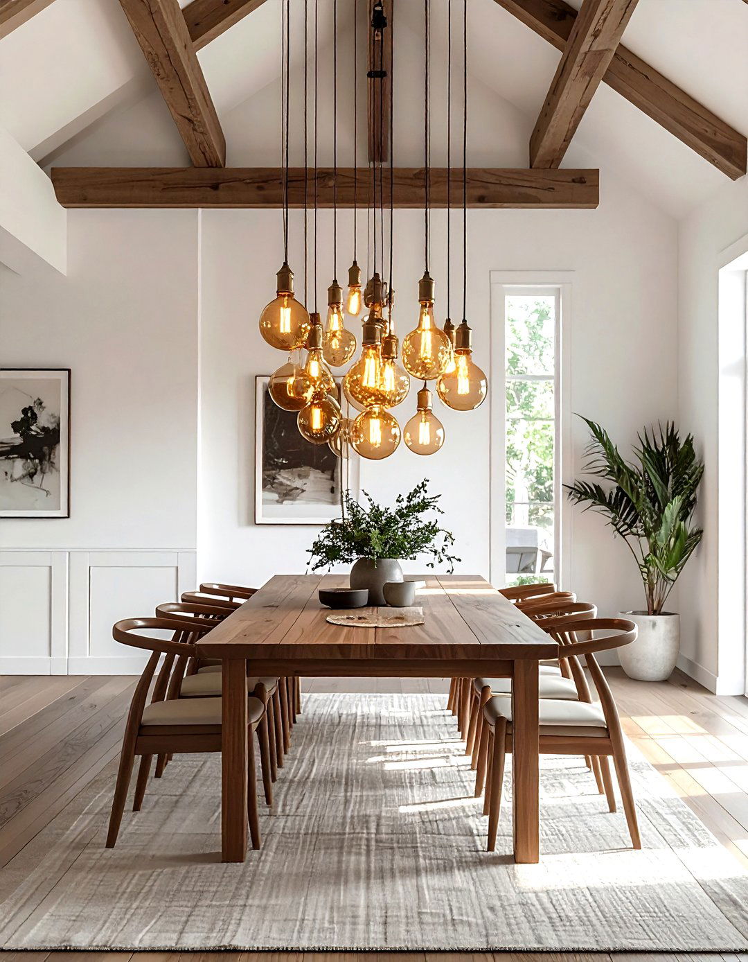 Edison bulb chandelier dining room - 30 industrial chandelier dining room ideas