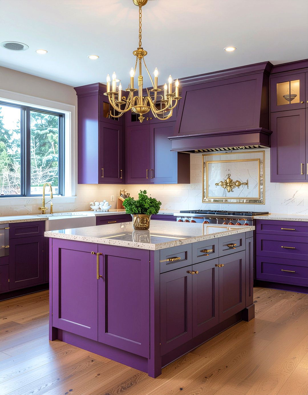 Eggplant kitchen cabinets - 30 purple kitchen ideas
