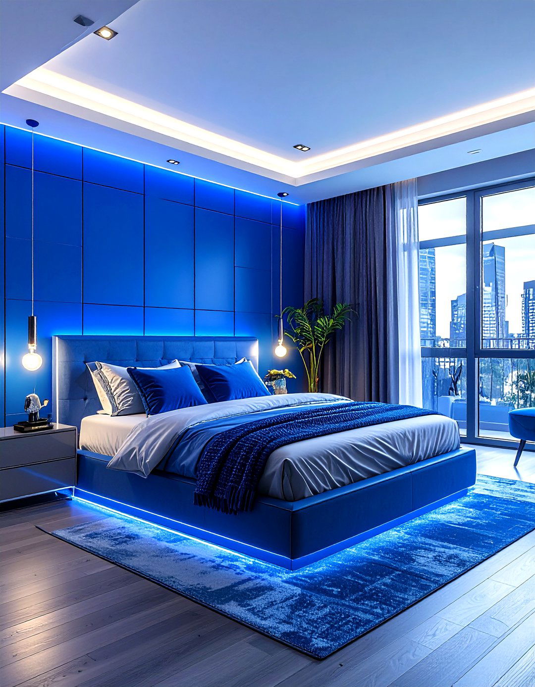 Electric Blue Bedroom - 30 blue bedroom ideas