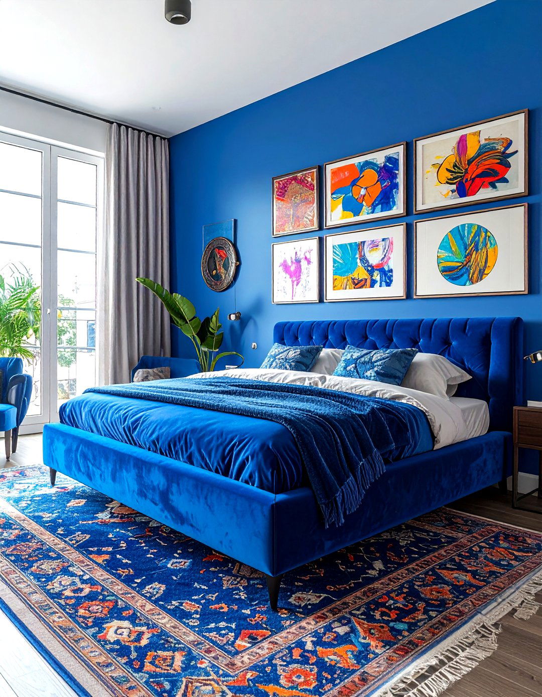 Electric Blue Eclectic Bedroom - 30 bohemian blue bedroom ideas