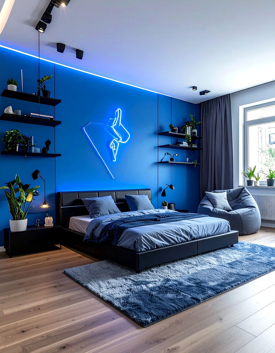 Electric Blue Teenager Bedroom - 30 blue bedroom design ideas