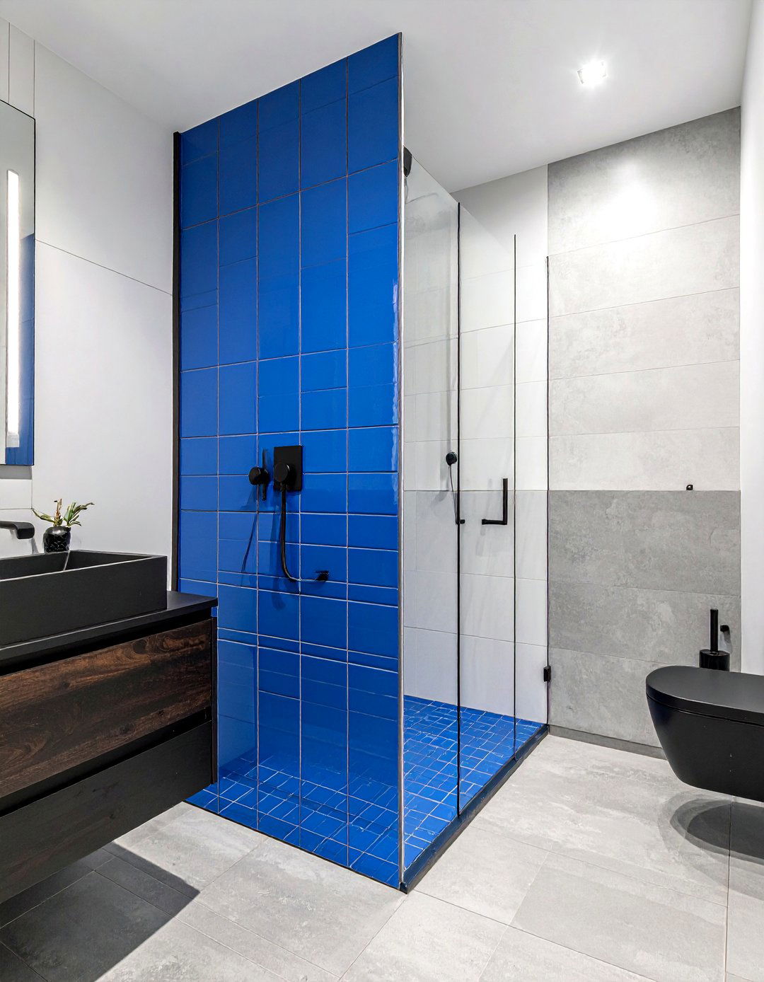 Electric Blue Tile - 30 blue bathroom ideas