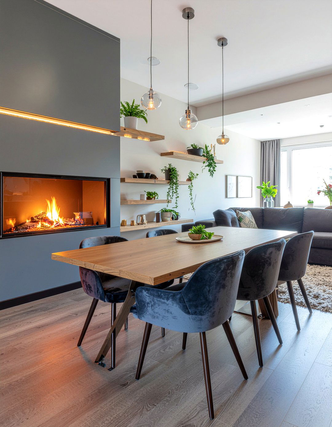 Electric Fireplace Dining Room Wall - 30 firelit dining room ideas