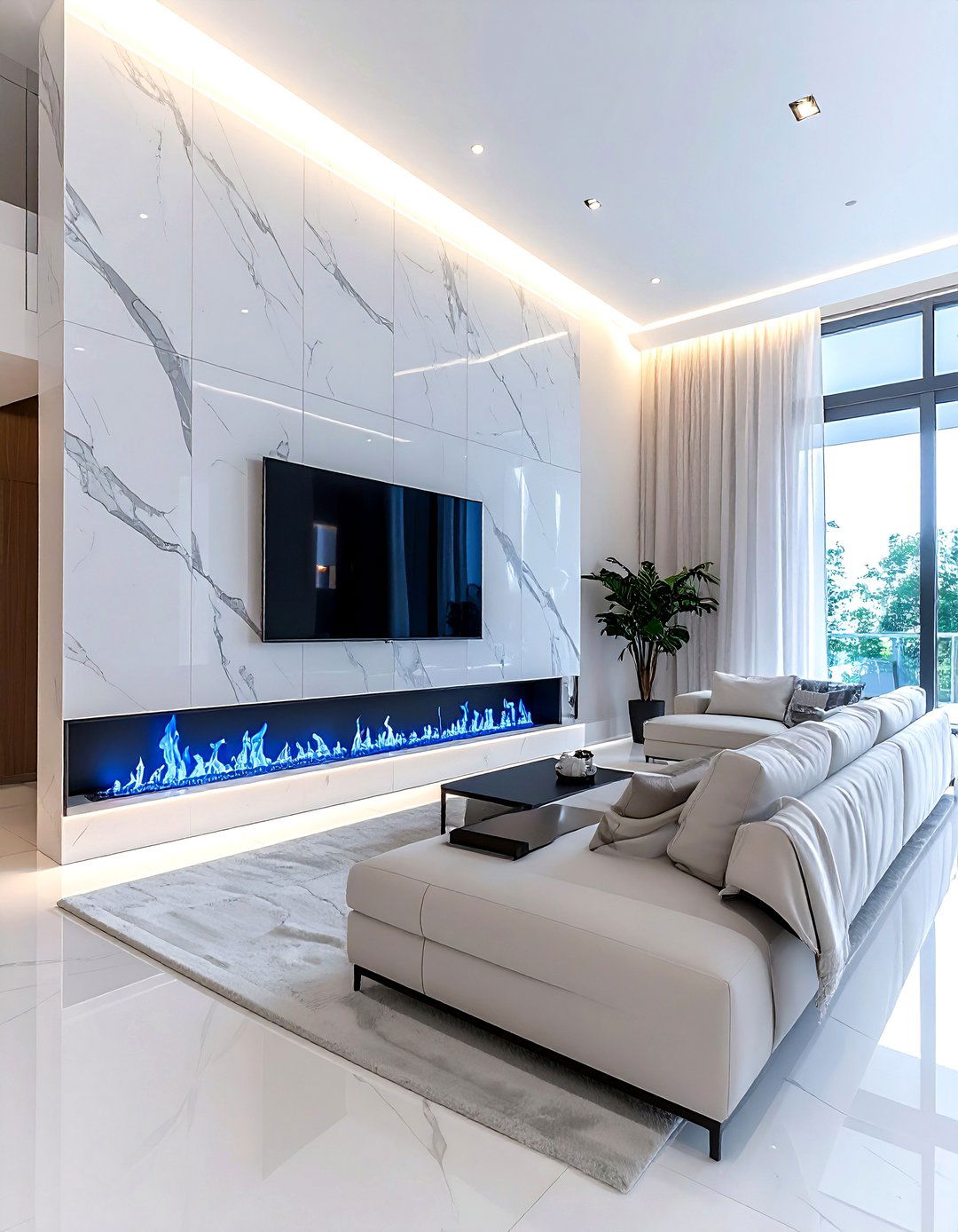 Electric Fireplace Media Wall - 30 living room home theater ideas