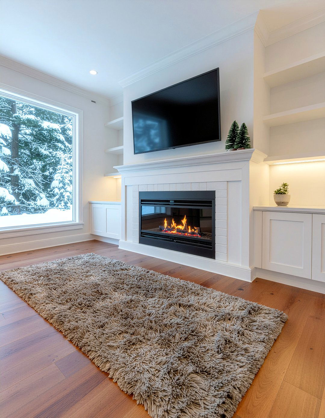 Electric Fireplace TV Stand - 30 living room entertainment center ideas