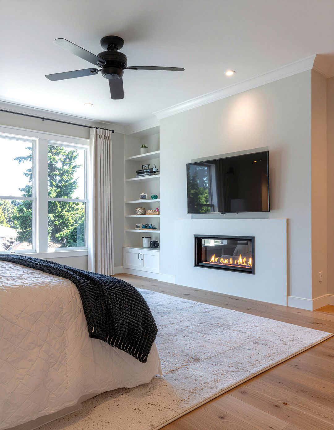 Electric Fireplace Under TV Bedroom - 30 bedroom electric fireplace ideas