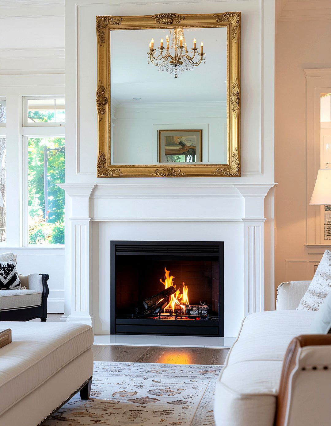 Electric Fireplace With Mirror Above - 30 living room electric fireplace ideas