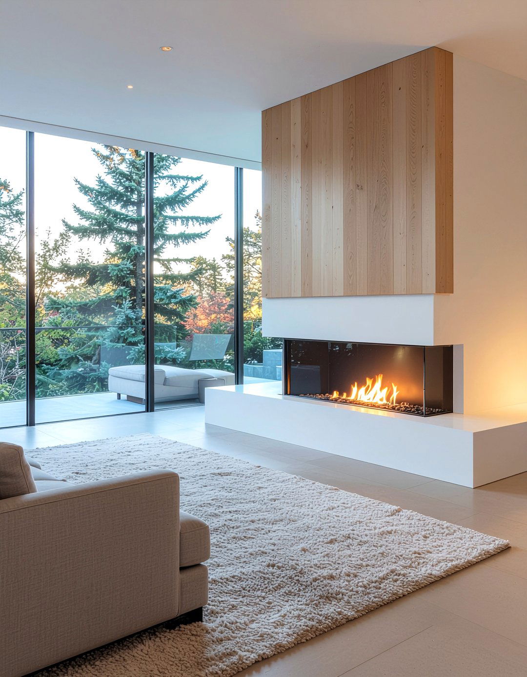 Electric Fireplace With Wood Slats - 30 living room electric fireplace ideas