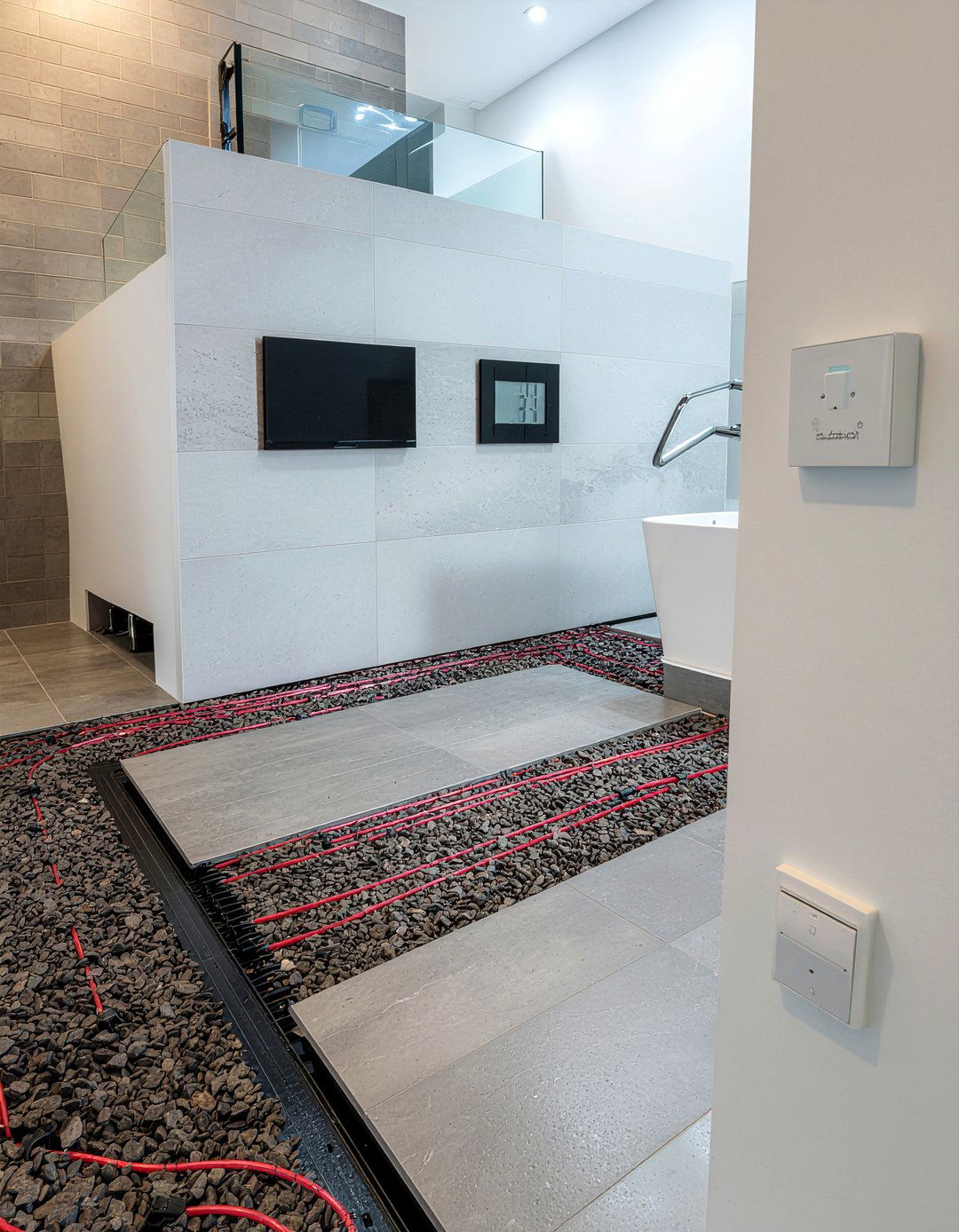 Electric floor heating system - 30 bathroom electrical ideas