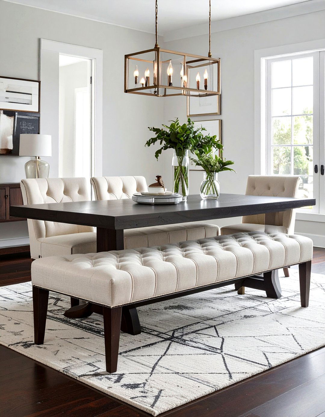 Elegant Button Tufted Storage Bench - 30 storage dining bench ideas