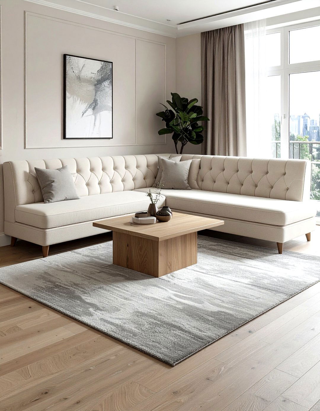 Elegant Neutral Banquette - 30 corner banquette dining ideas